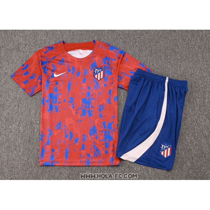 Chandal del Atletico Madrid 2023-2024 Manga Corta Rojo - Pantalon Corto